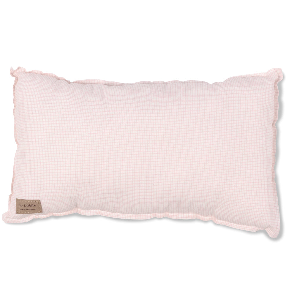 Rectangular cushion 38x22 pink squares